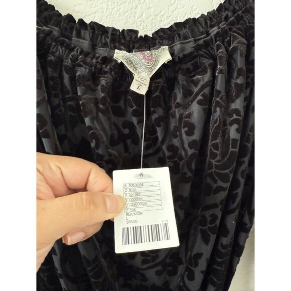 Ecote Urban Outfitters Black Paisley Velvet Off Shoulder Romper Whimsigoth Fairy - Picture 7 of 9